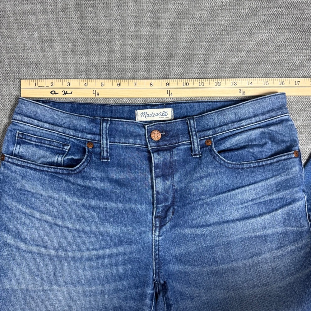 Madewell‎ Skinny Skinny Jeans Distressed Raw Hem Medium Wash Size 31 - Picture 6 of 10